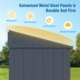 thumbnail image 6 of VEIKOUS 10'x 4' Metal Storage Lean-to Shed W/ Lockable Door & Vent for Outdoor Backyard Patio, Gray, 6 of 13