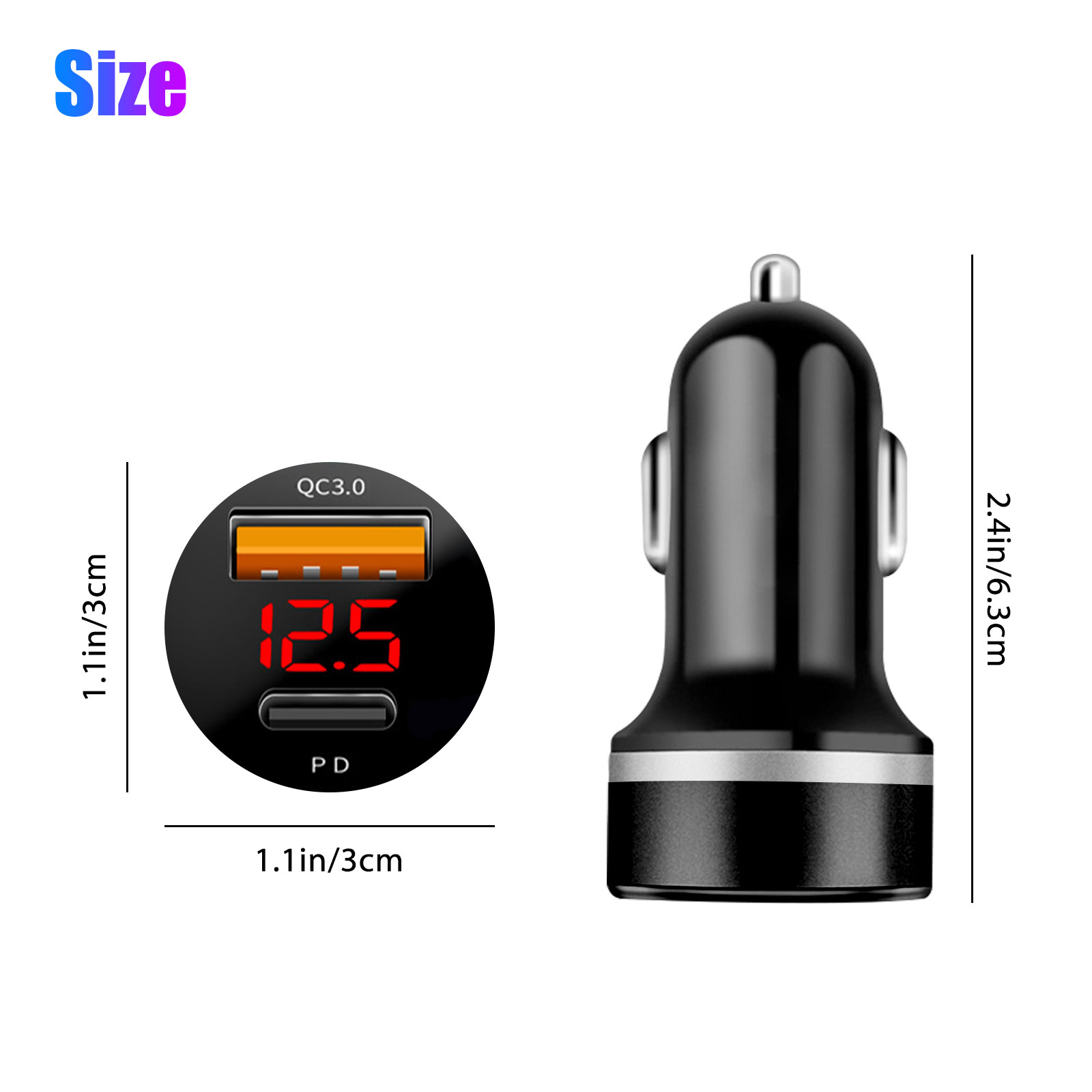 TSV USB C Car Charger, 36W Fast USB Car Charger PD QC 3.0 Dual Port Car Adapter, Mini Alloy USB Charger Compatible with iPhone 12, 12 Mini, 12 Pro, 12 Pro Max, 11 Pro Max, Pixel, Samsung - image 8 of 9