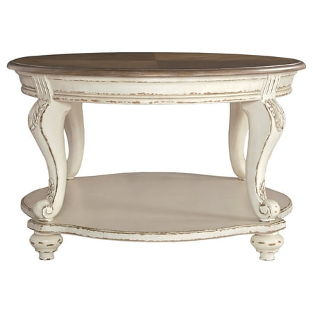 Realyn Oval Cocktail Table White/Brown - Signature Design by Ashley
