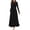 *A-Black, variant on ClodeEU Women's Long Sleeve Loose Plain Maxi Dresses ,Casual Loose Slim Pleated Long Dresses B-Wine,Womens Plus M