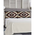 thumbnail image 5 of Boho Brown Teal Red Pillow Covers King Size, Southwestern Geometric Art Vintage Soft Bed Throw Pillowcases Breathable Cooling Long Lumbar Body Pillow Sham Cover for Bed Sofa 20''x40'', 5 of 7