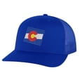 thumbnail image 3 of Colorado Trucker Hat - Embroidered State Flag Patriotic Mesh Snapback Cap - Centennial State Pride (Black), 3 of 9