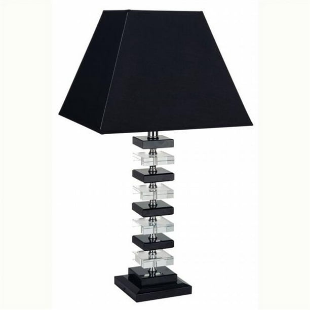 Ore International 31133 26 Lampe de Table en Cristal Solide - Noir et Clair