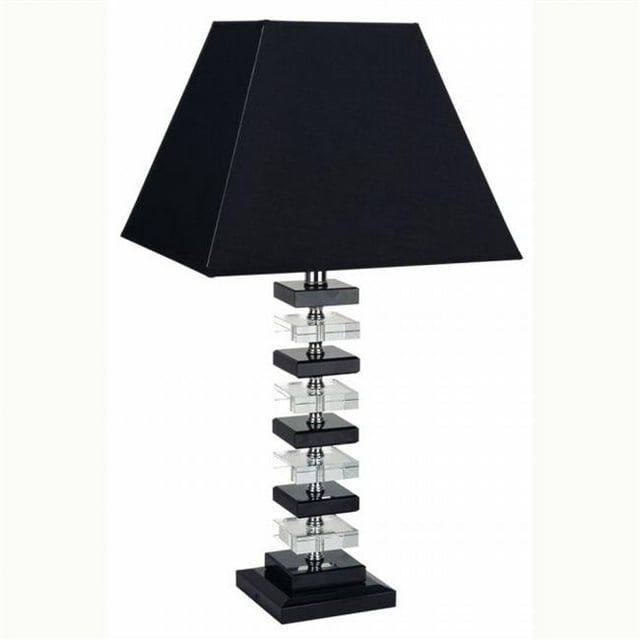 26 Lampe de Table en Cristal Massif - Noir & Clair
