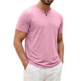 thumbnail image 2 of Mens Henley Lightweight Shirts Short Sleeve Casual Cotton Button T-Shirts Summer Basic Tee, 2XL, 2 of 9