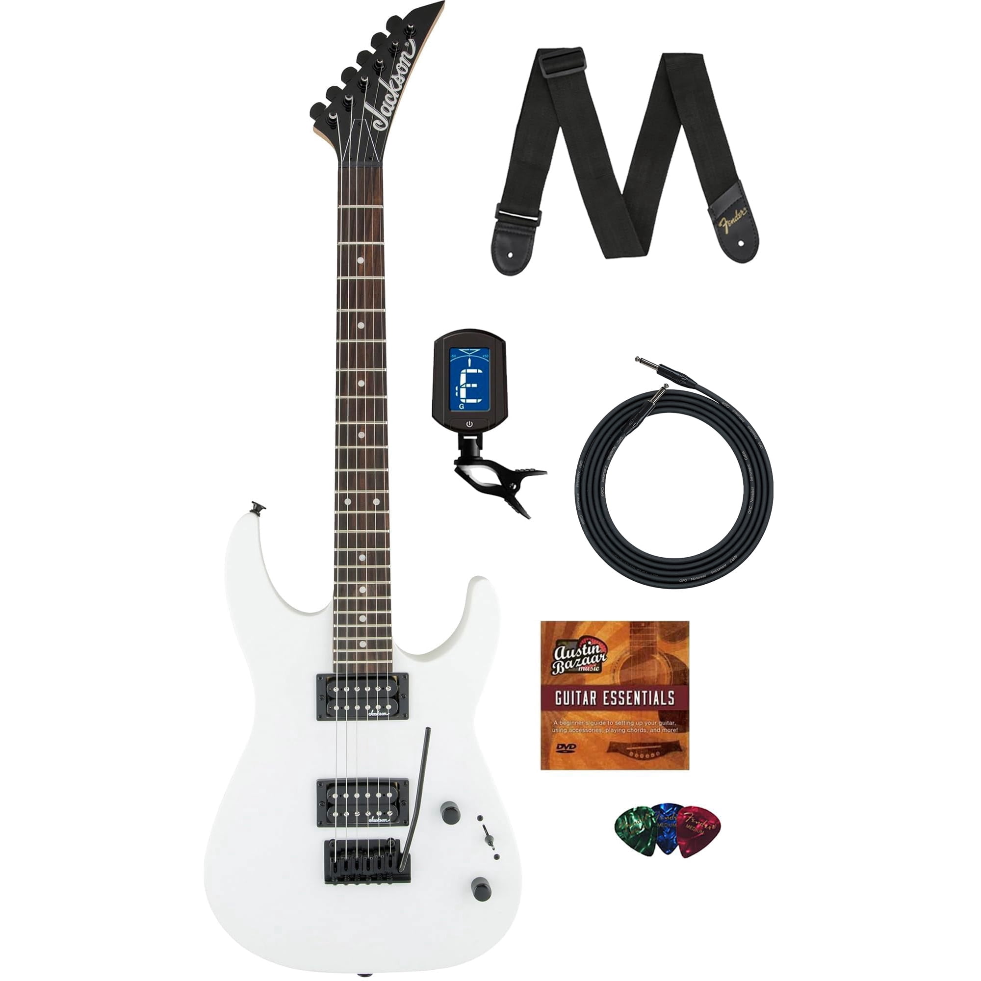 Jackson Dinky JS11 Electric Guitar - Snow White w/ Instrument Cable