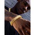 thumbnail image 2 of Pulsera U7 chapada en oro de 18 quilates, 12 mm de ancho, para hombre, 2 of 9