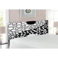 thumbnail image 2 of Ying Yang Headboard, Abstract Yin Yang Design with Large Retro Dots Counter Forces of Globe, Upholstered Decorative Metal Bed Headboard with Memory Foam, Full Size, Black White, by Ambesonne, 2 of 4