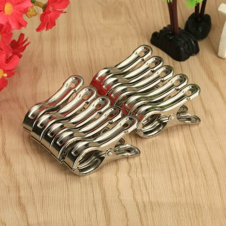 10PCS Stainless Steel Beach Towel Clips Keep Your Towel From Blowing