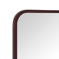thumbnail image 5 of TEHOME Natural Walnut Wood Bathroom Mirror, 20x30 inches, Solid Wood framedd Rounded Rectangle, 5 of 8