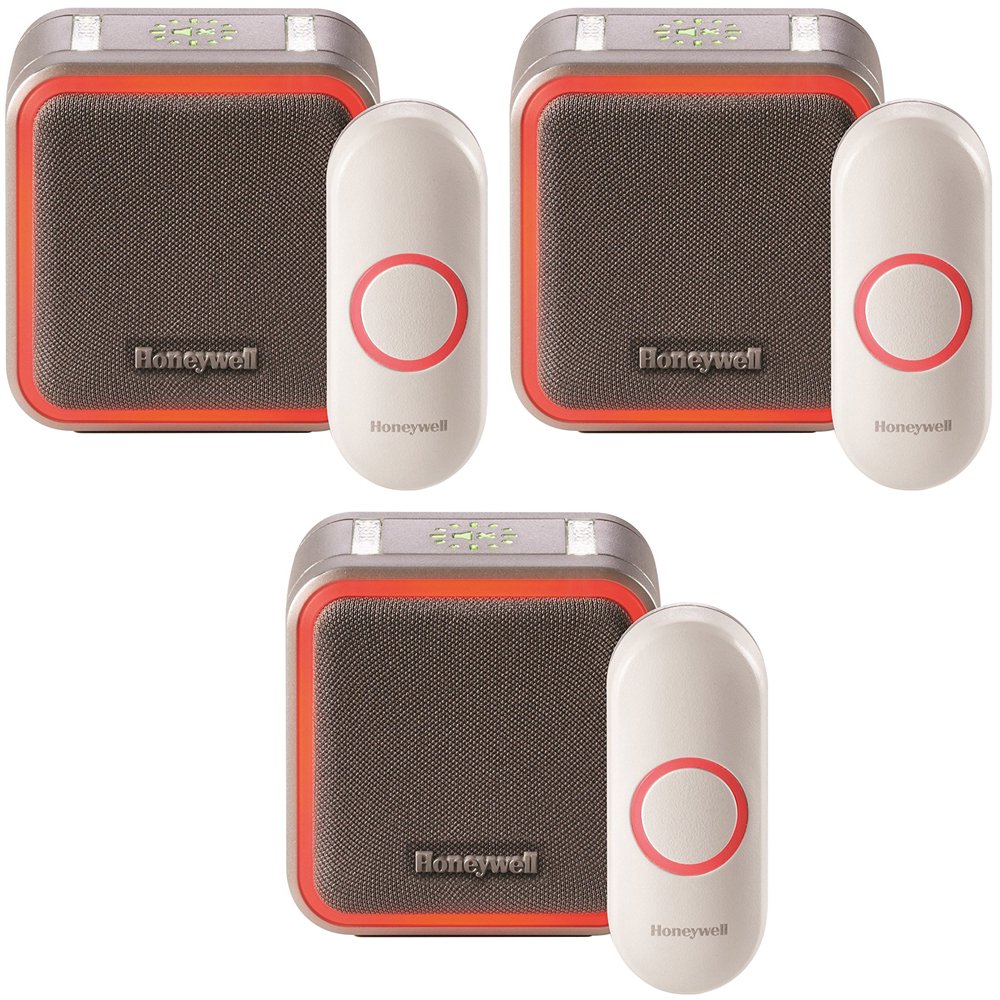 Honeywell Portable Wireless Doorbell with Halo Light and Push Button 3