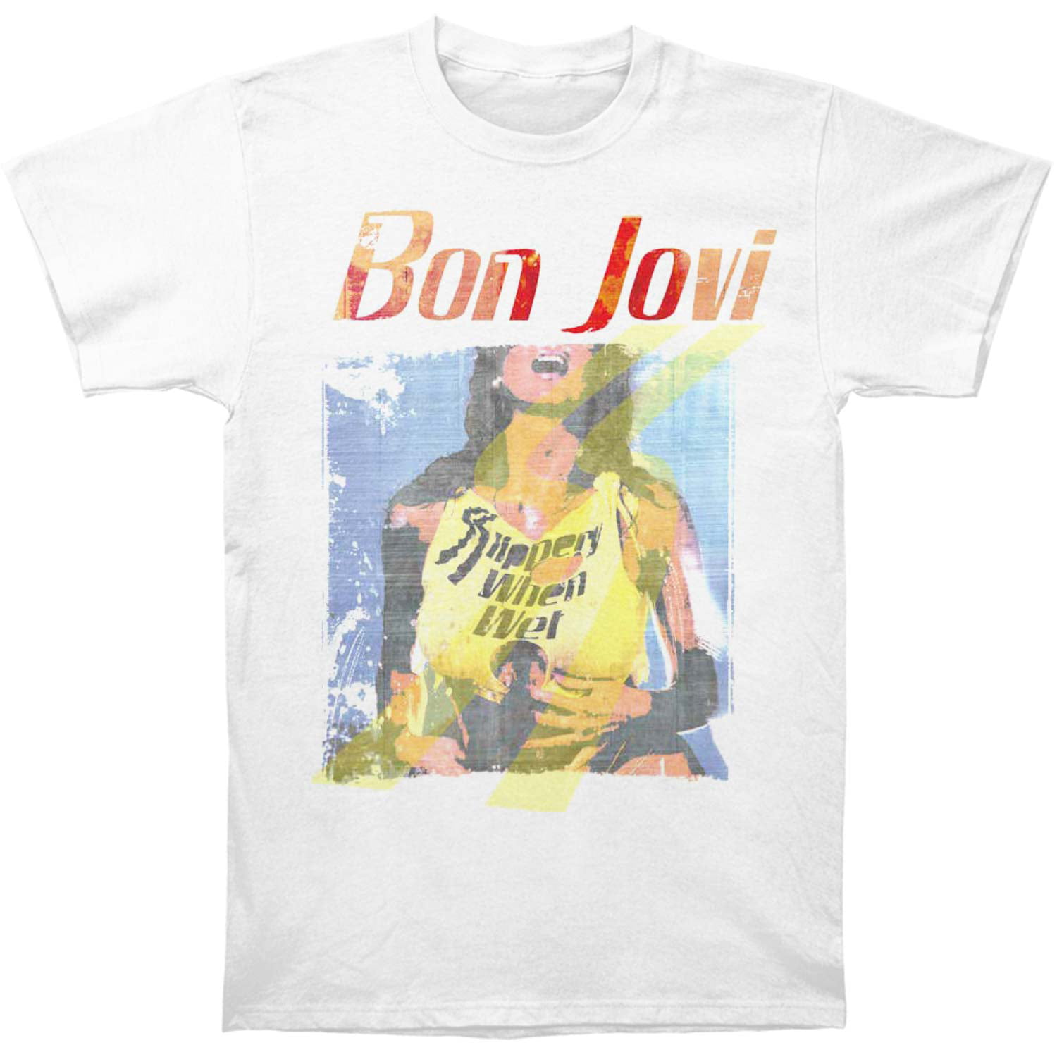 Slippery When Wet BON JOVI T  SHIRT S-M-L-XL-2XL Brand New Official T Shirt