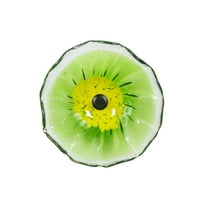 Fiore Bloom Green 9” Diameter Hand Blown Glass Flower Art Glass with Wall Mounting Bracket