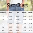 thumbnail image 3 of Classic Cuffed Denim Bermuda Shorts with Distressed Wash Women Jean Shorts Ripped Casual Summer Mid Waist Stretchy Five Points Denim Jean Shorts Blue L, 3 of 5