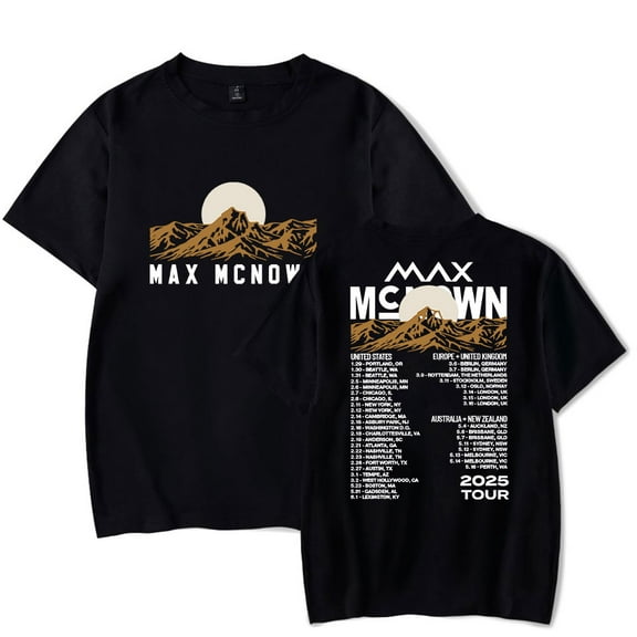 Max McNown 2025 Tour Tee Unisex Crewneck Short Sleeve T-shirt Casual Trendy Tops