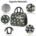 thumbnail image 4 of Lunch Bag Lunch Box for Women Reusable Insulated Lunch Cooler Bags,Large Capacity for Work Travel Picnic,Water-Resistant Pioneer Colorful Floral Lunch Tote Bag Gifts for Woman Mom Black, 4 of 6
