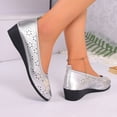 thumbnail image 5 of Bkhluea Women Floral Perforated Wedge Flats Slip On Comfortable Footwear For Office Work Daily Casual Outdoor Activities, 5 of 7