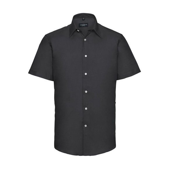Russell Collection Mens Oxford Tailored Short-Sleeved Shirt
