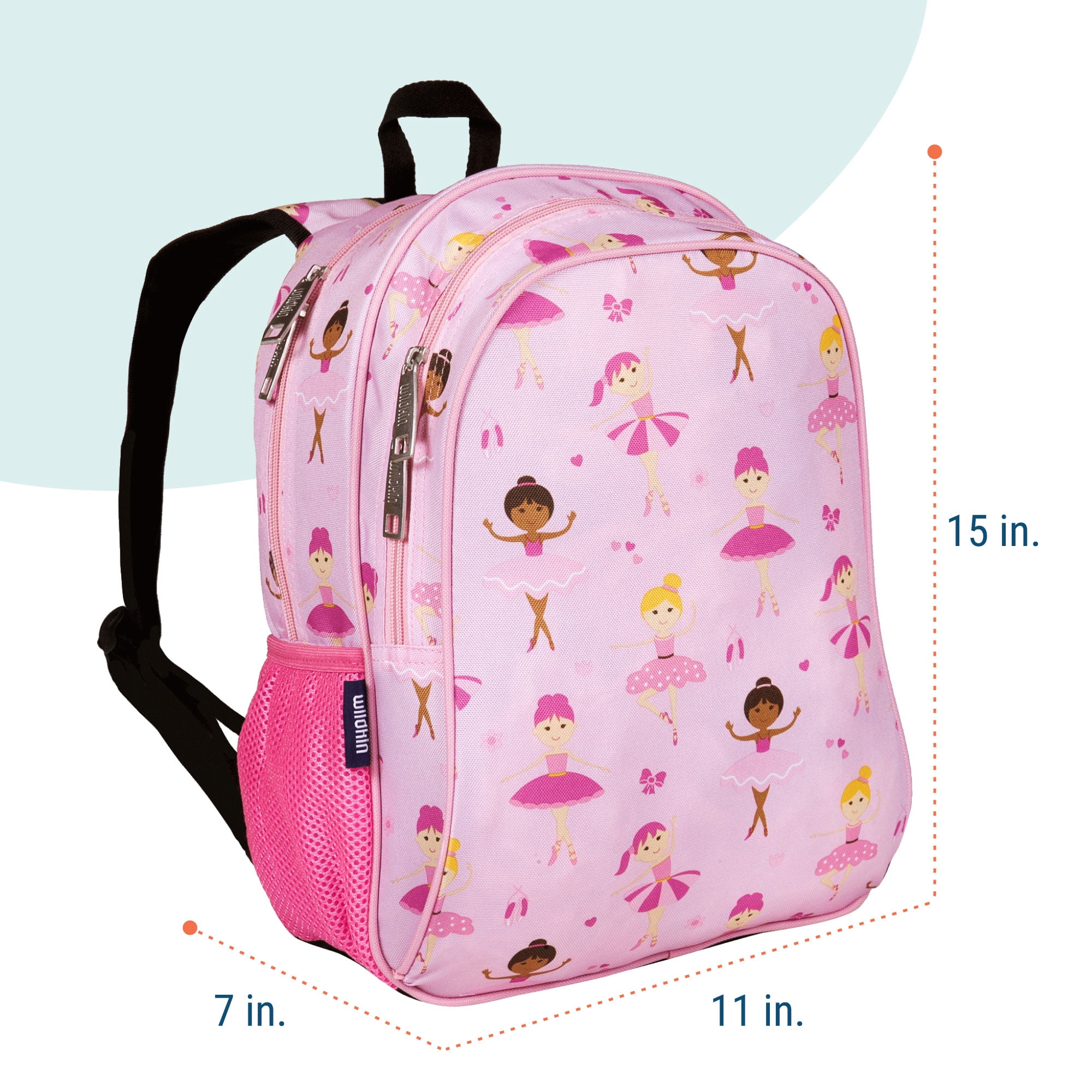 Wildkin Kids 15 Inch School and Travel Backpack for Boys and Girls (Ballerina Pink)
