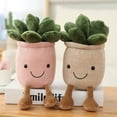 thumbnail image 2 of Stuffed Toy Green pot plant plush toy beige meaty 25cm, 2 of 4