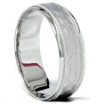 thumbnail image 1 of Mens 14K White Gold 7mm Textured Comfort Wedding Band, 1 of 2