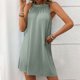 thumbnail image 2 of Sexy Vestido Casual para las Mujeres Vestido de Cuello Redondo sin Mangas de Color Sólido, Moda de Verano de Poliéster Ligero, 2 of 6