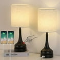 2 Pack Touch Lamps for Bedroom with Dual USB Ports Bedside Lamps with