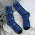 thumbnail image 7 of Vintage Plaid Print Socks Blue Green Black Vintage Stockings Women Men Breathable Cycling, 7 of 7