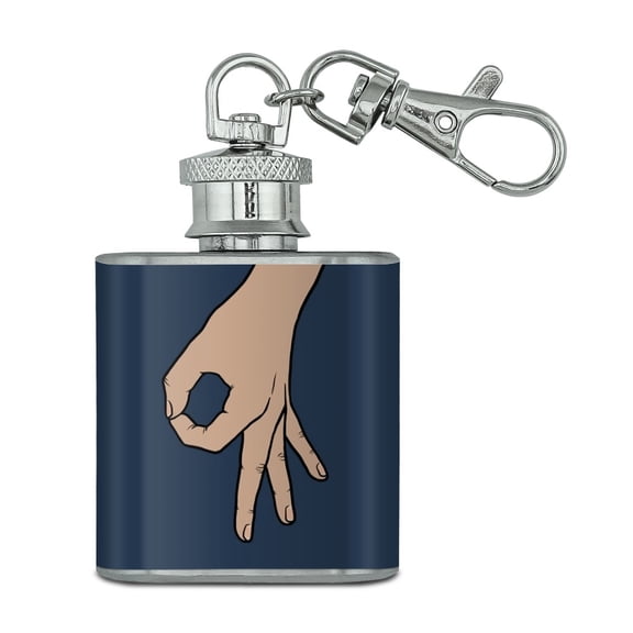 The Circle Game Stainless Steel 1oz Mini Flask Key Chain