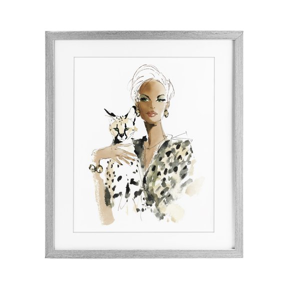 Stupell Industries Glam Fashion Hunt Elegant Woman Gray Framed Print Under Glass, 13 x 16, by Svetlana Aleynikova