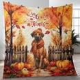 thumbnail image 4 of Happy Thanksgiving Rhodesian Ridgeback Give Thanks Fall Beanie Scarf Welcome Quilt Blanket Ridgebacks Dog Lover Gifts Cozy Comforter Throw Blanket - 00020, 4 of 5