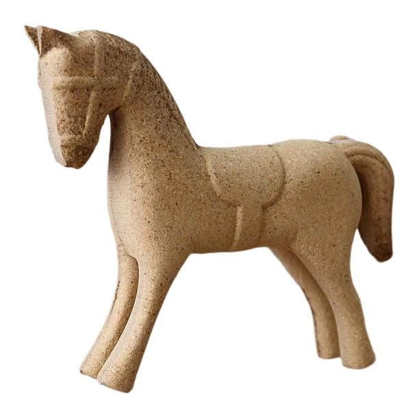 Caballo de madera sin terminar, adorno de animal en blanco, centro de mesa de granja, juguete de escritorio Estilo A