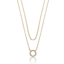 Time and Tru Women's Goldtone Open Circle Necklace Set, 2 Pieces