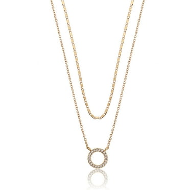 Time and Tru Women's Goldtone Open Circle Necklace Set, 2 Pieces