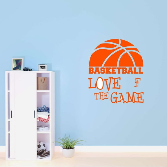 Boys Basketball Love of the Game Active Sports Wall Decal Decoration Sports Basketball Decal for Boy's Room Decal Lasts Years and Easily Removable - Size: 18 In(W) x 20 In(H)