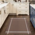 Solid Color Area Rug 2'x3', Brown Mat Non-Slip Silicone Backing Machine ...
