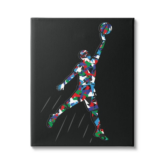 Stupell Industries Basketball Player Abstract Pattern Graphic Art Gallery Wrapped Canvas Print Wall Art, Design by Arrolynn Weiderhold