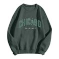 thumbnail image 3 of New Women's Printed Round Neck Pullover Street Long Sleeve Pullover Hoodie Light Zip Hoodie Women Juniors Fall Clothes Juniors Sweatshirts Pullover Crop Sweatshirts Women Full Hoodie 2 Peaces Set, 3 of 5