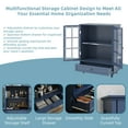 thumbnail image 5 of Mid-Century Modern Buffet Cabinet with Double Glass Doors & Drawer, Versatile Storage Sideboard for Dining Room, Living Room, Hallway Entryway, Blue, 28"L x 15"W x 36"H, 5 of 9