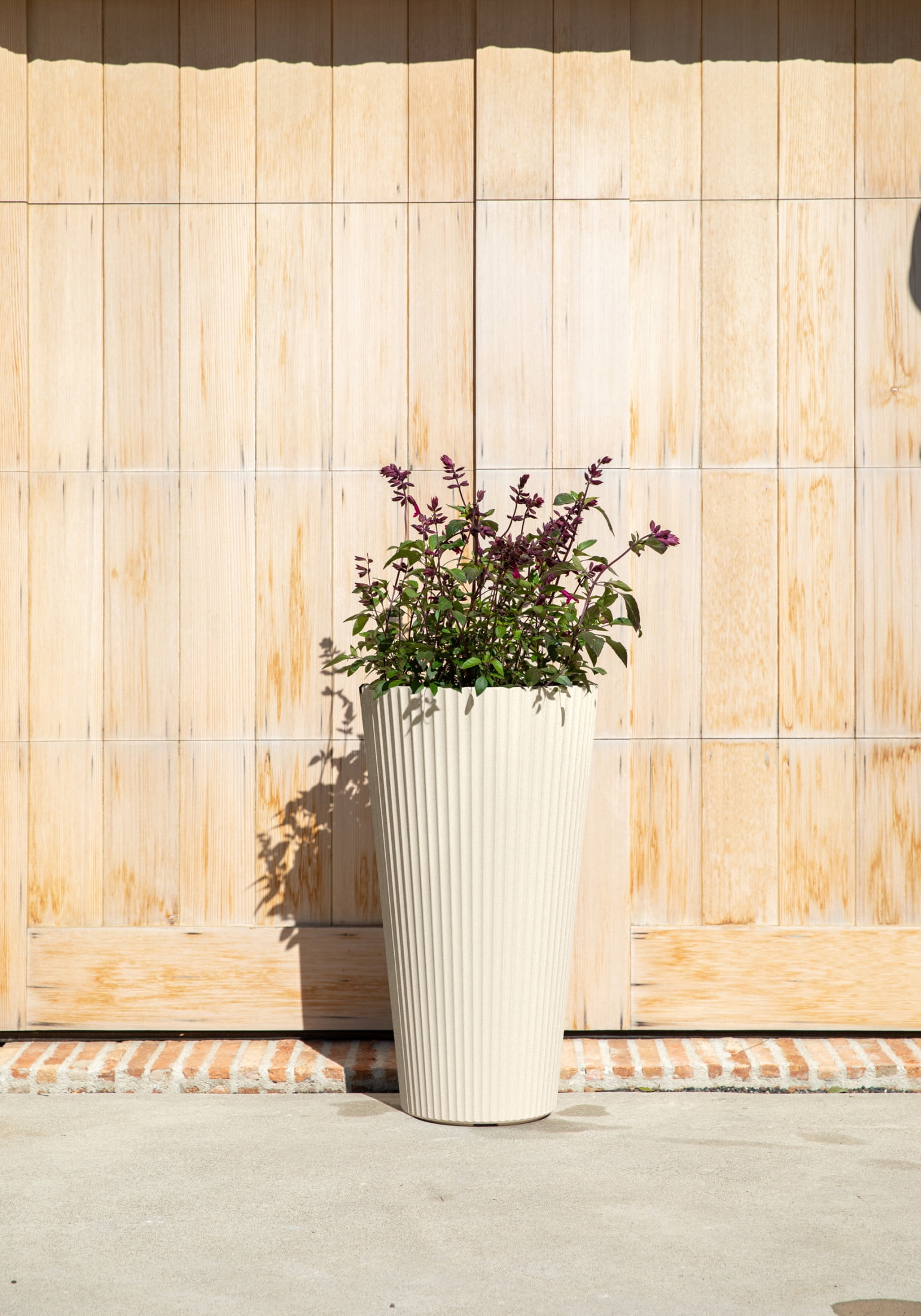 Veradek Demi Series 26" Tall Plastic-Stone Planter - Sand