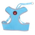 thumbnail image 4 of Arnés de malla para perros y gatos, estilo chaleco transpirable, color azul M, con correa de tracción para un fácil control de tirones, 4 of 8