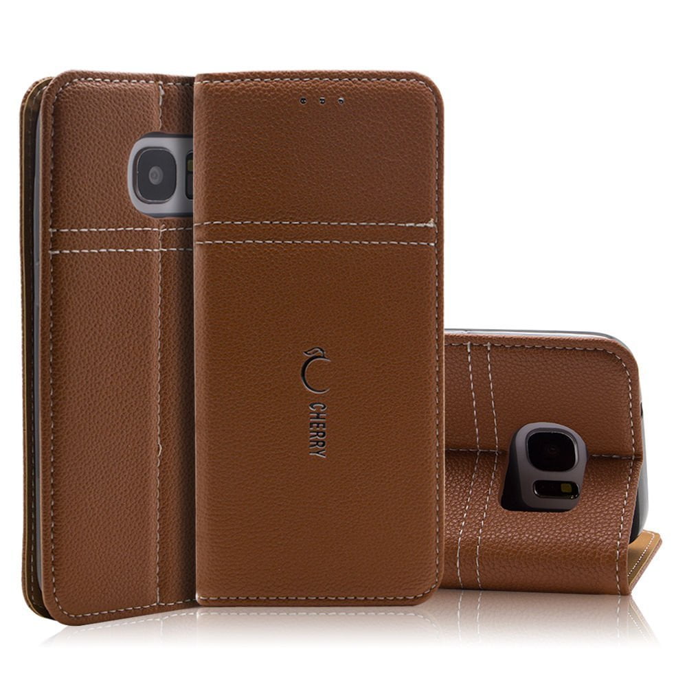 Galaxy S7  Case, Mignova Galaxy S7 Wallet Pu Leather Case with Credit Card Slot and Flip Cover for Samsung Galaxy S7 2016 (Brown)