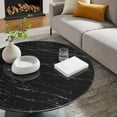 thumbnail image 6 of Modway Lippa Round 36" Artificial Marble Mid-Century Modern Coffee Table in Black Black, 6 of 7