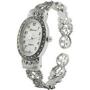 Women's Marcasite Oval Face Watch