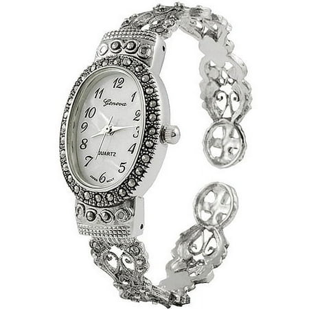 Women's Marcasite Oval Face Watch