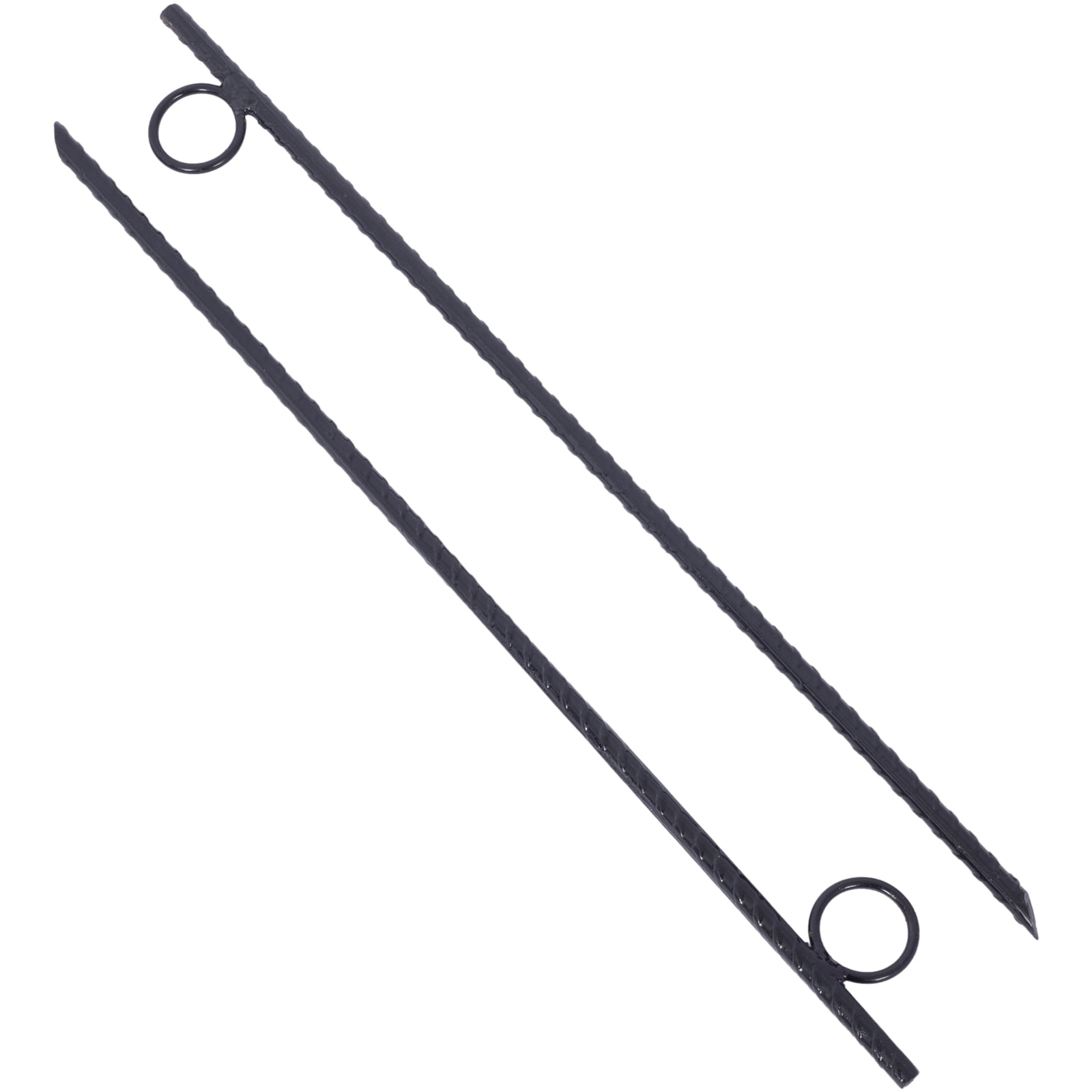 12pcs Rebar Stake with loop Grip 3/8x 18 Inch Steel Durable Heavy Duty Tent Canopy Ground Stakes with Angled Ends and 1 Inch Loops for Campsites and Canopies