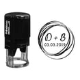 thumbnail image 1 of Printtoo Self Inking Custom Rubber Stamp Round Scribble Save The Date Personalized Stamper Gift Idea-Black, 1 of 4