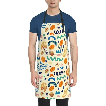 

Xecao Peanuts 8 Print Kitchen Cooking Aprons Waterproof Adjustable Bib Aprons with 2 Pockets for Women Men Chef