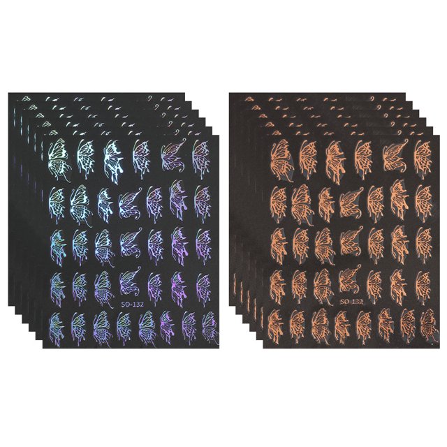 12 Hojas de Pegatinas de Uñas de Mariposa Calcomanías de Uñas Autoadhesivas 3D para Mujeres Niñas Manicura DIY, 10*8cm
