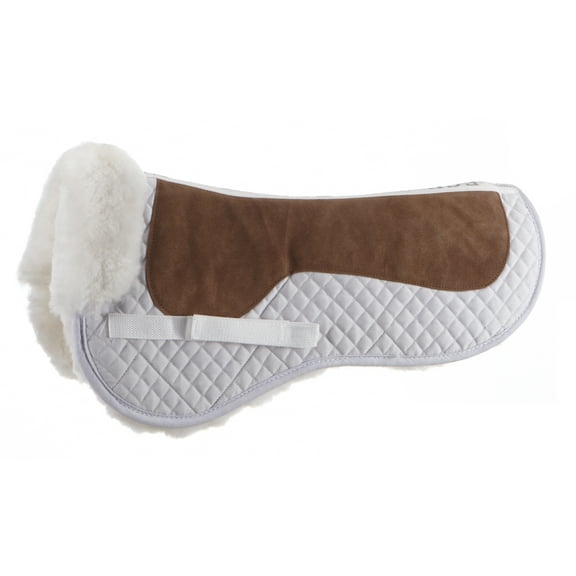 ECP Sheepskin Classic Suede Top Half Saddle Pad - Medium - White